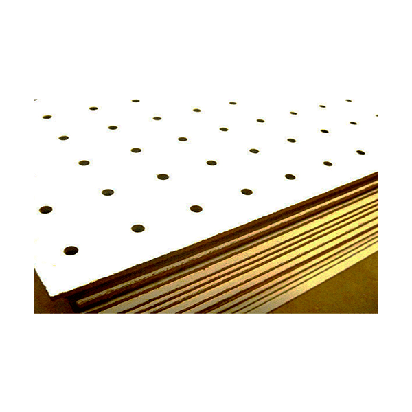 madera prefabricada tipo carton perforado en presentacion de plancha