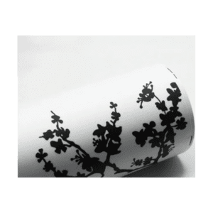pelicula para vidrio con flores negras