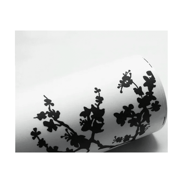 pelicula para vidrio con flores negras