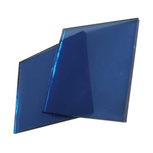vidrio reflectivo azul en presentacion de planchas con 5mm de grosor