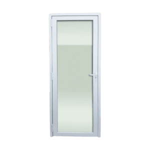puerta de alumino abatible con vidrio