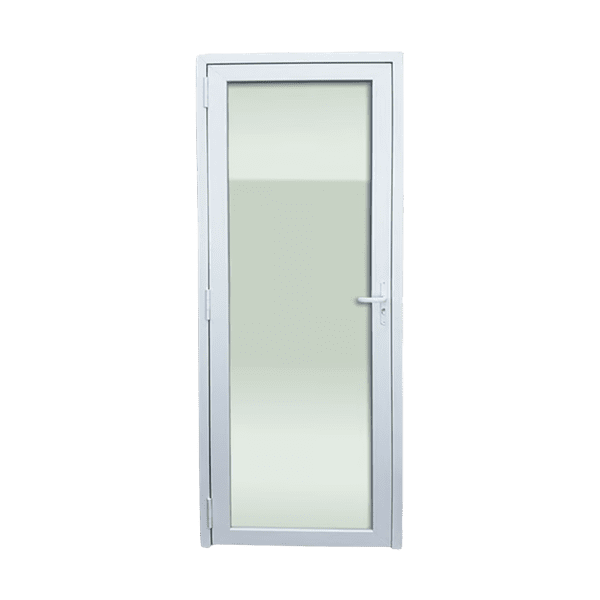 puerta de alumino abatible con vidrio