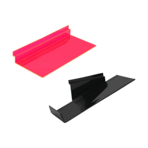 exhibidor para zapato color rojo y negro