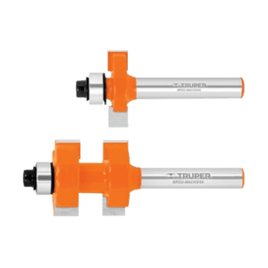 2 brocas router uniones de madera color naranja y plateado