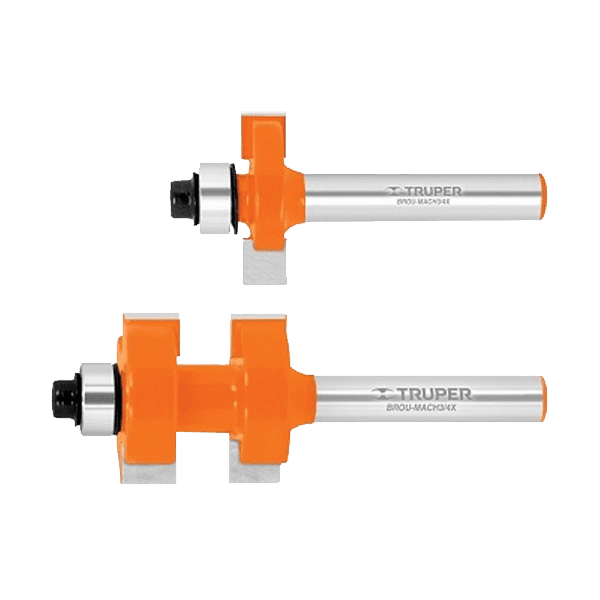 2 brocas router uniones de madera color naranja y plateado