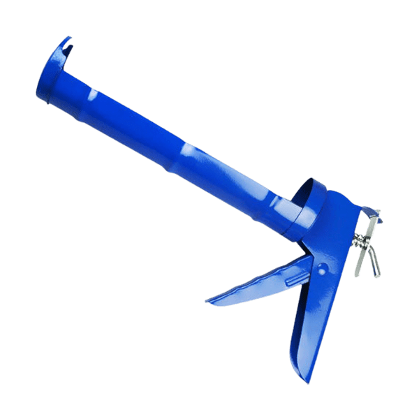 pistola metálica para silicon color azul