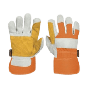 par de guantes color blanco con naranja