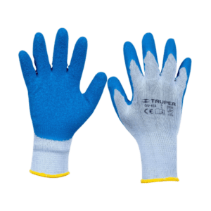 par de guantes de poliester azules
