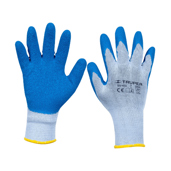 par de guantes de poliester azules