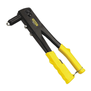 remachadora color negro con mango plastico amarillo