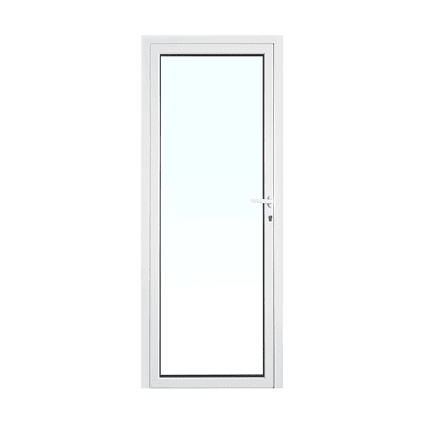 puerta de pvc abatible con vidrio color blanco