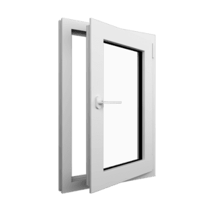 ventana de pvc tipo abatible color blanco